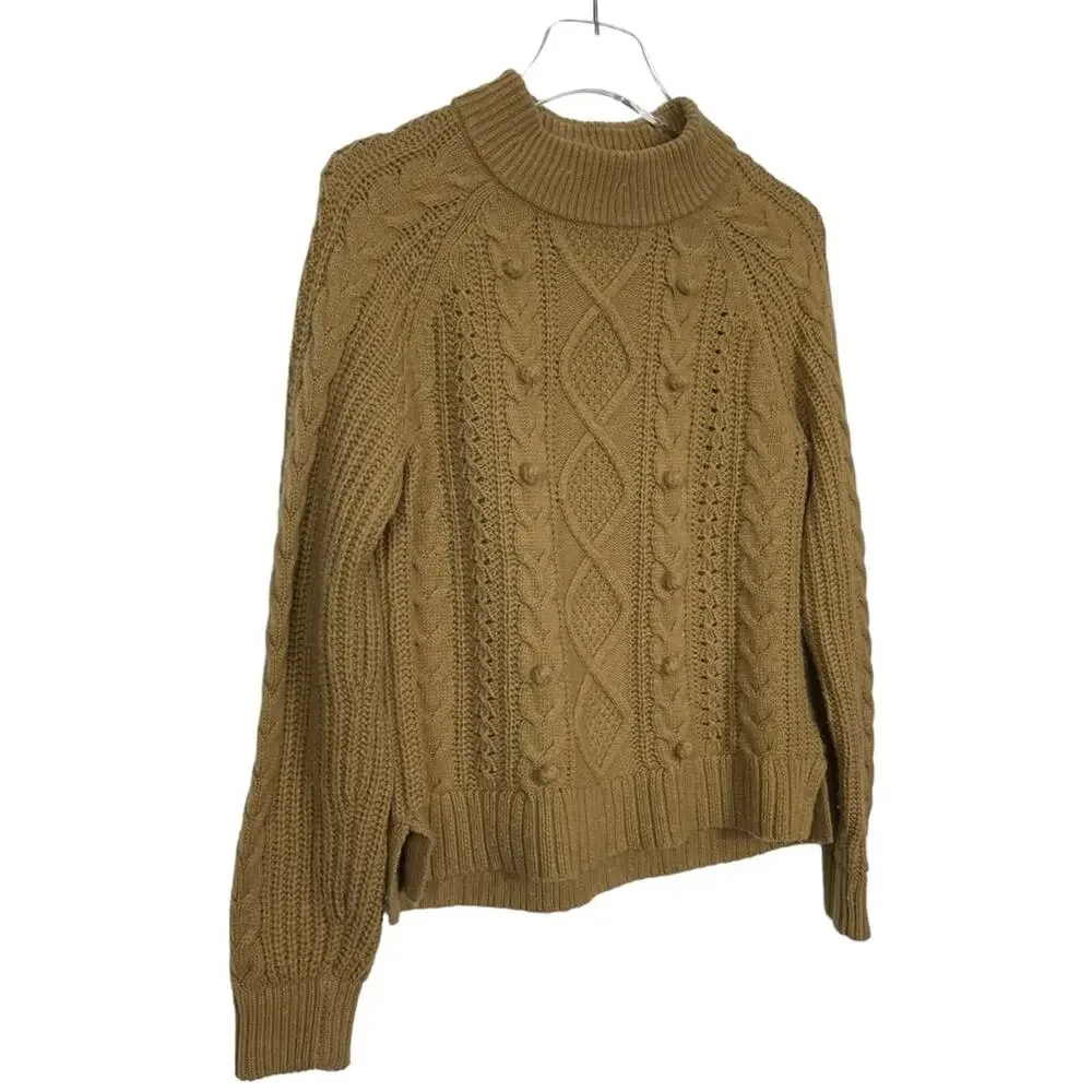 J. Crew Wool Blend Azra Cable Knit Pullover Sweater Size Small
